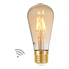 Lâmpada Smart Filamento Vintage Dimerizável St64 Taschibra Luz Branco-quente 100v/240v