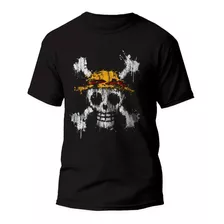 Playera Anime One Piece, Negra Skull Logo