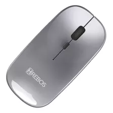 Mouse Sem Fio Usb Bluetooth Computador Tablet Recarregável Cor Prateado