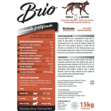 Alimento Brio Cat X 15 Kgs Pescado Y Arroz Dm Mascotas