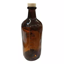 10 Botellas Agropecuario 500ml Vidrio Ámbar Tapón Sintético