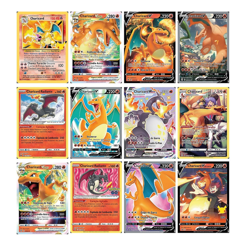 Lote Pack 100 Cartas Pokémon Usadas Nenhuma Repetida