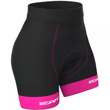 Bermuda Ert Elite Racing Forro Gel Preta E Rosa Confortavel