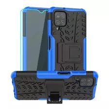 Funda Para Telefono Samsung Galaxy A12 Con Protector - Azul