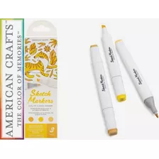 American Crafts Sketch Markers Doble Punta Panal Abejas 3 Un
