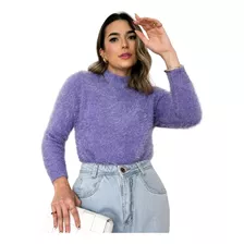 Blusa Feminina Pelinho Pelúcia Manga Longa Lançamento 