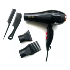 Secador Potente Pelo Cabello Lemman 5000 W + 4 Accesorios Color Negro