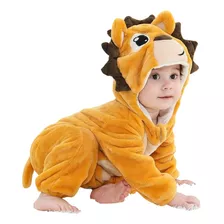 Macacão Bebê Pijama Fantasia Roupa Infantil Inverno Leão Rei