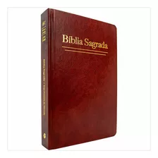 Bíblia Sagrada Rc Letra Grande Semi Luxo Capa Dura Marrom 