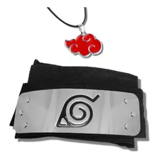 Bandana Naruto Vila Da Folha + Colar Pingente Akatsuki