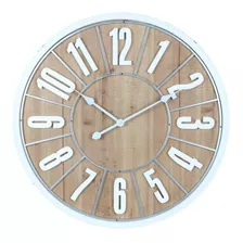 Reloj De Pared Mdf Aguja 68 Cm Ø X 4 Cm Espesor Natural