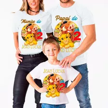 Kit 3 Camisetas Rei Leão Personalizada Família