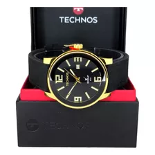 Relógio Masculino Dourado Pulseira De Couro Technos Golf 