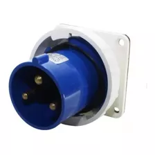 Tomada Embutir Reta Negativa 63a 2p+e 6h Azul Ip67 Metaltex