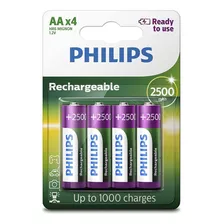 4 Pilhas Recarregável Philips Aa Xbox Radio Brinquedo Câmera