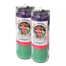 Veladora Pirul Albahaca Ruda- Super Limpia Energética 2 Pack