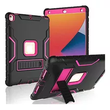 Funda iPad 10.2 Ltrop Protector Incluído Soporte Negro/rosa