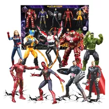 Set X4 Muñecos Súper Héroes Articulados Avengers 