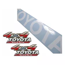 Toyota Hilux Kit Calcomanía Vinilo Blanco Tapa Trasera+4x4 