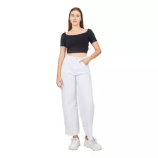 Jean Culotte Pantalon Mujer Wide Leg Rigido