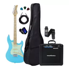 Kit Guitarra Strinberg Sts100 Cb Azul Capa Cubo + Acessórios