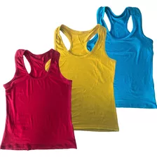 Kit Com 3 Blusinha Regata Regatinha Nadador Fitness Atacado