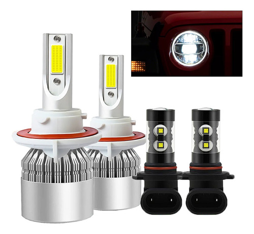 Faros Led H13 Para Jeep Luz Alta Y Baja 14000lm