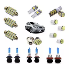 Kit Lampadas Leds + Super Branca Farol/milha Honda New Civic