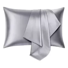 Funda Almohada Satin Saten Seda 1 Unidad 50x66cm Plateado 