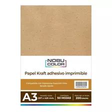 Papel Kraft Adhesivo Imprimible A3 200 Gr. 50 Hojas