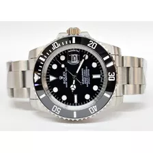 Reloj Rol Submariner Negro En Acero 41 Mm Automatico