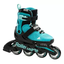 Microblade Kids Adjustable Fitness Inline Skate, Aqua/black