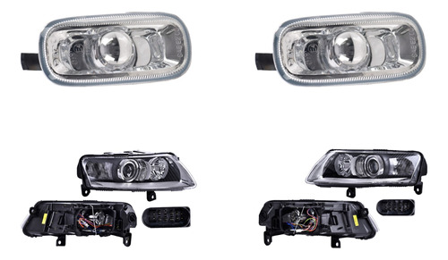 Cuartos + Faros 4 Piezas Depo P/ Audi A6 2006-2008 Foto 2