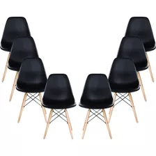 Cadeira De Jantar Decoração Moderno Eames Casa Laura Cor Preto 8 Unidade