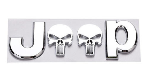 Logo Emblema Para Jeep Calavera 12.8x4.3cm Metlico Foto 3