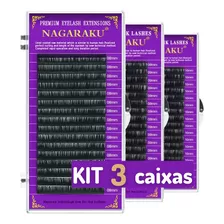 Kit 3un Cílios Nagaraku Volume Russo Fio - Escolha Tamanhos