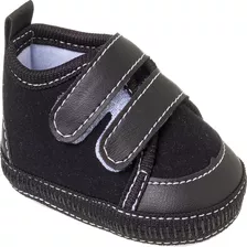 Sapatinho De Bebe Infantil Keto Baby Preto Com Velcro