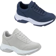 Kit 2 Pares Tenis Casual Dama Chunky 4cms Moda 1004102