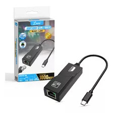 Cabo Adaptador Internet Entrada Rj45 Fêmea Saída Usb Tipo C, Lumi