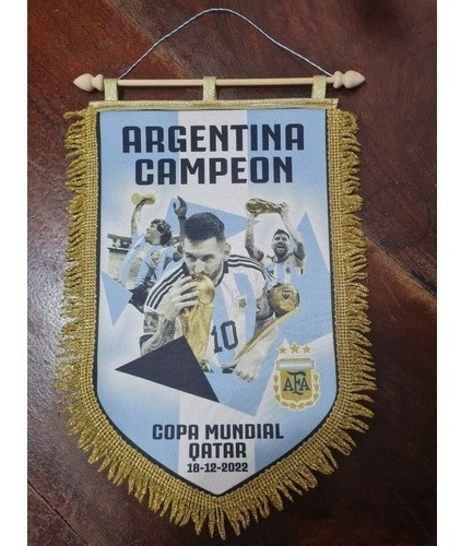 Banderín De Messi Argentina Afa Campeón Del Mundo