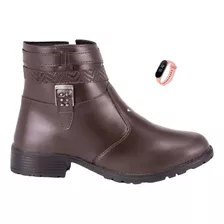 Bota Feminina Original Confort Cano Curto Lançamento +brinde