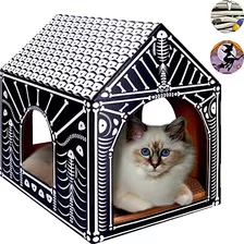 Cardboard Cat House With Scratch Pad And Catnip, Cat Be...