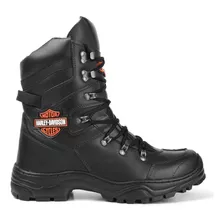 Bota Coturno Couro Motoqueiro Harley Davidson