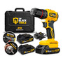 Parafusadeira Furadeira De Impacto Motor Brushless 50n.m 2 Baterias 2000mah 21v E Mandril De Aço Tb-21bx The Black Tools Amarelo 127/220v 60hz