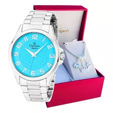 Relógio Champion Feminino Prateado Luxo Original + Pulseira