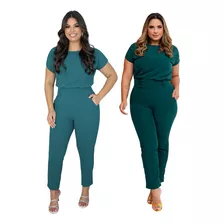 Conjunto Social Feminino Calça Blusa Slim E Plus Size Scrub