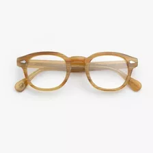 Lente Óptico Moscot Lemtosh Blonde Striped Café Claro M 49mm