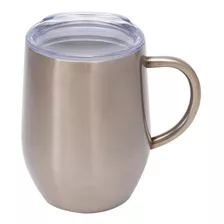 Caneca Térmica Inox Bronze Com Tampa 350ml Mimo Style Cor Prateado Liso