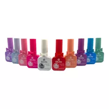 Kit De 10 Esmaltes Gel Bella Rosa Lacinho 15ml