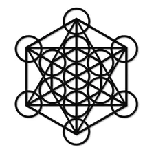 Aplique Parede Mandala Cubo Metatron Geometria Sagrada 65cm